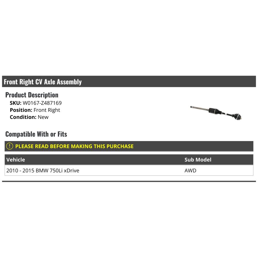Marketplace Auto Parts Front Right Passenger Side CV Axle Assemb 並行輸入品の画像