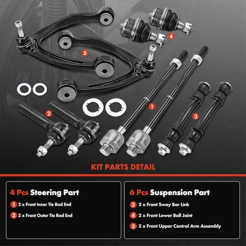 A Premium Set of 10, Upper Control Arm, Lower Ball Joint, Sway B 並行輸入品の画像