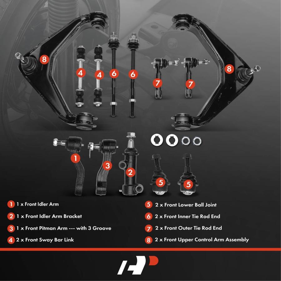 A Premium Set of 13, Front Upper Control Arm, Sway Bar Link, Low 並行輸入品の画像