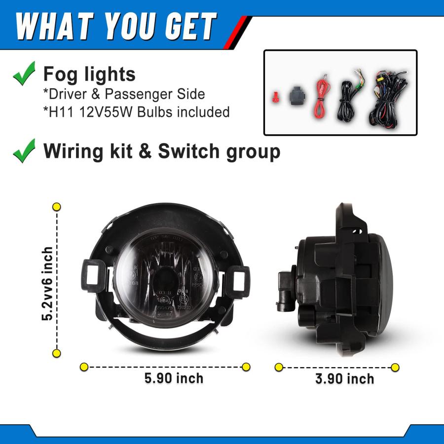 Fog Lights compatible for Nissan 2010 2018 Frontier 2005 2015 Xt 並行輸入品の画像