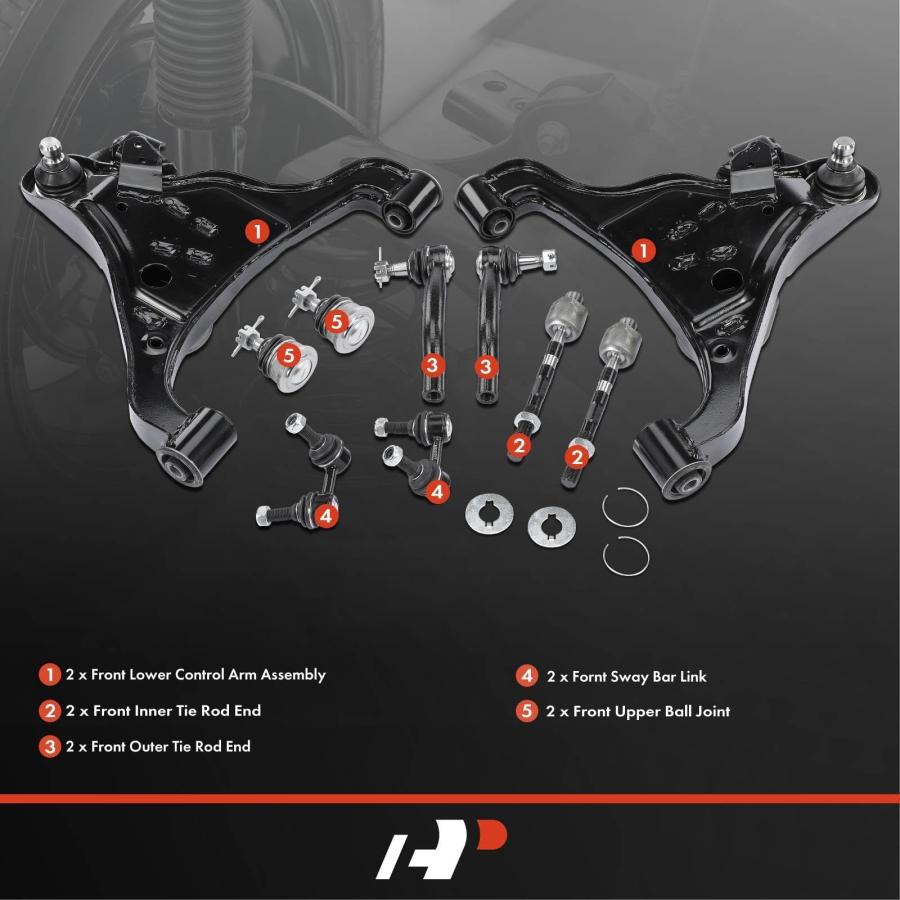 A Premium Set of 10, Front Lower Control Arm, Sway Bar Link, Upp 並行輸入品の画像