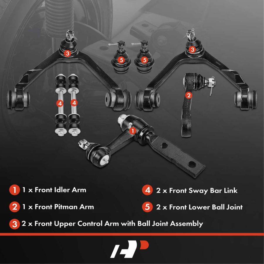 A Premium Set of 8, Front Upper Control Arm, Sway Bar Link, Lowe 並行輸入品の画像