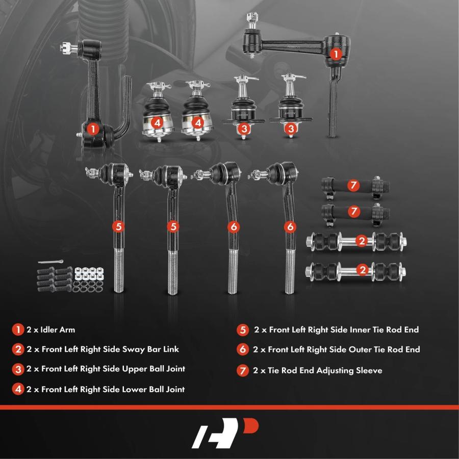 A Premium 14Pcs Front Suspension Kit, Upper & Lower Ball Joint I 並行輸入品の画像