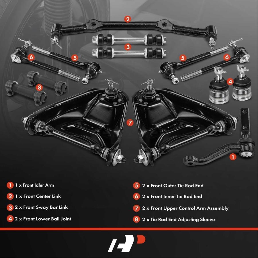 A Premium Set of 14, Upper Control Arm, Sway Bar Link, Lower Bal 並行輸入品の画像