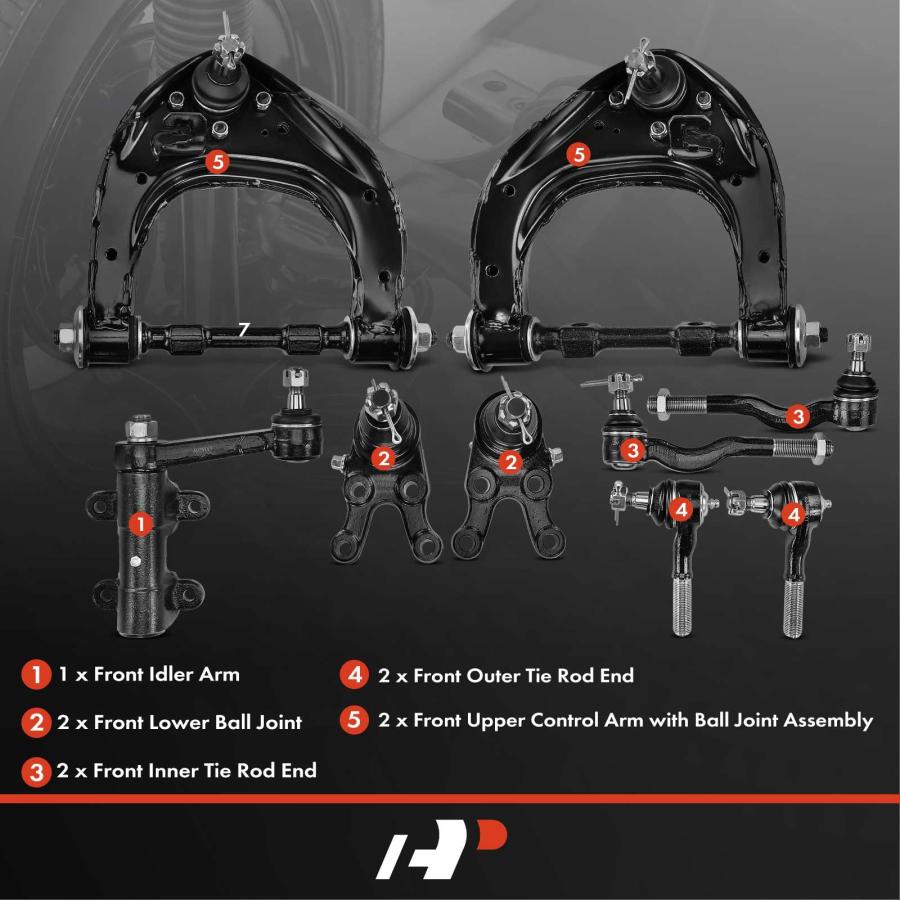 A Premium Set of 9, Front Upper Control Arm, Lower Ball Joint, I 並行輸入品の画像