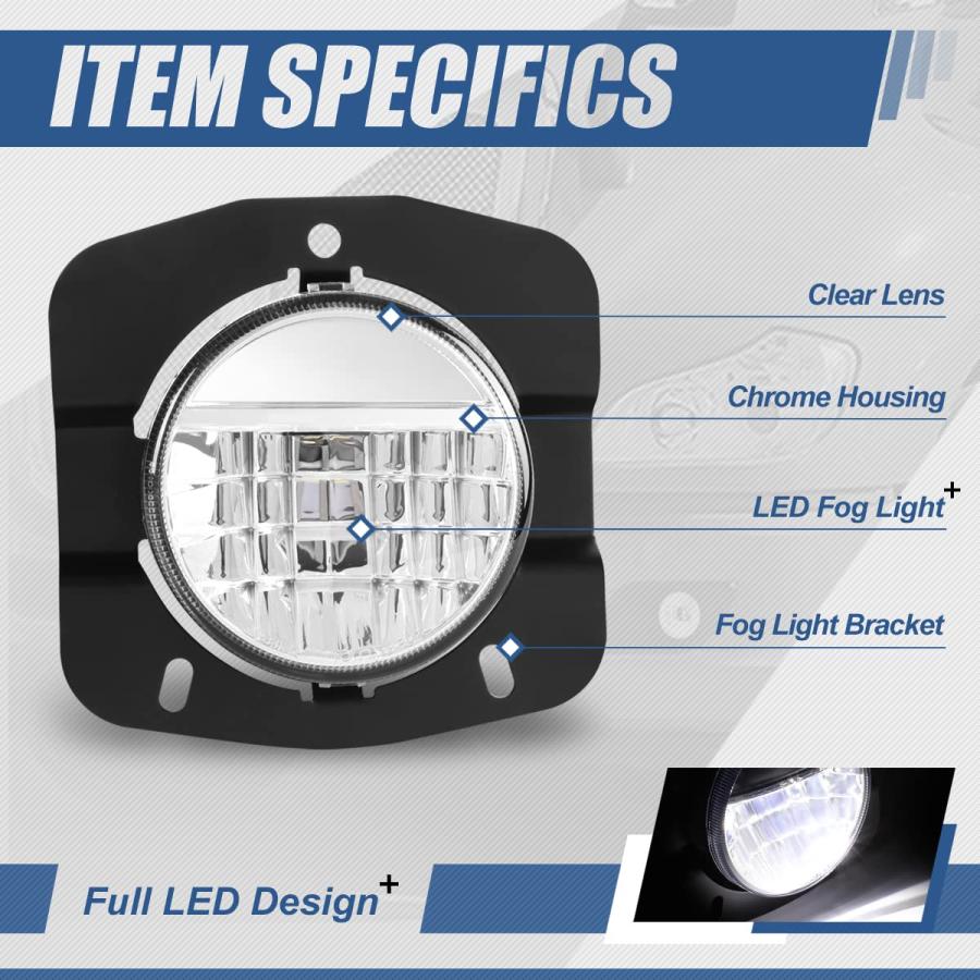 Auto Dynasty [フルLED] LED DRL フロントバンパー ドライビングフォグライトランプ Kenworth T6 並行輸入品の画像