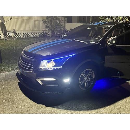 【並行輸入品】 iJDMTOY Semi Clear Lens Front Bumper White Double Row Full LED S
