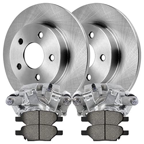 AutoShack Rear Brake Rotors Calipers and Performance Ceramic Pad 並行輸入品の画像