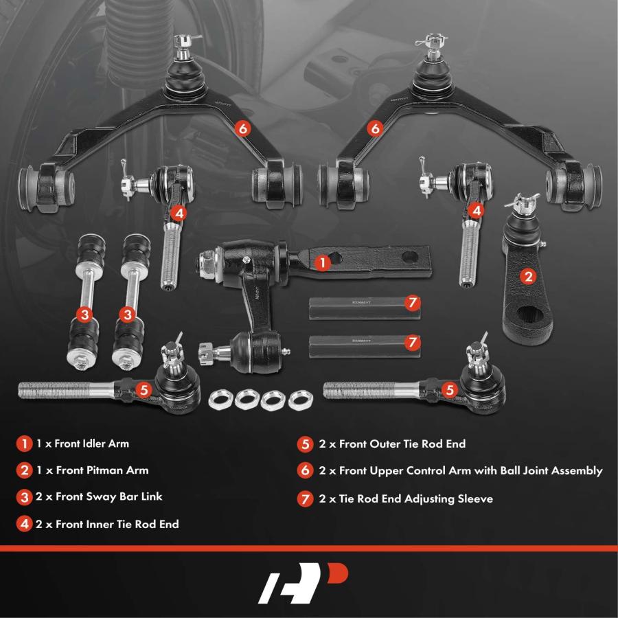 A Premium Set of 12, Front Upper Control Arm, Sway Bar Link, Inn 並行輸入品の画像