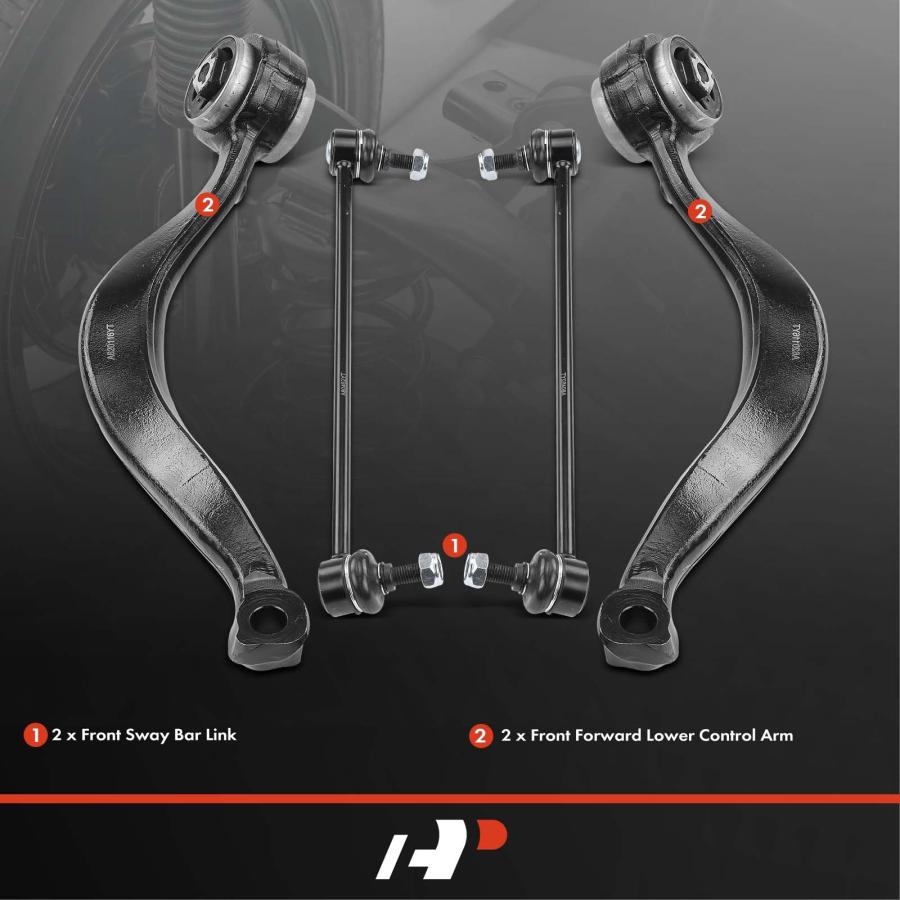 【並行輸入品】 A Premium Set of 4， Front Forward Lower Control Arm， Sway Bar Li_3