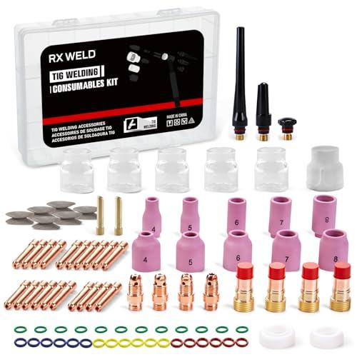 RX WELD 87PCS TIG 溶接トーチ スタビーガスレンズ #12 ガラスカップ
