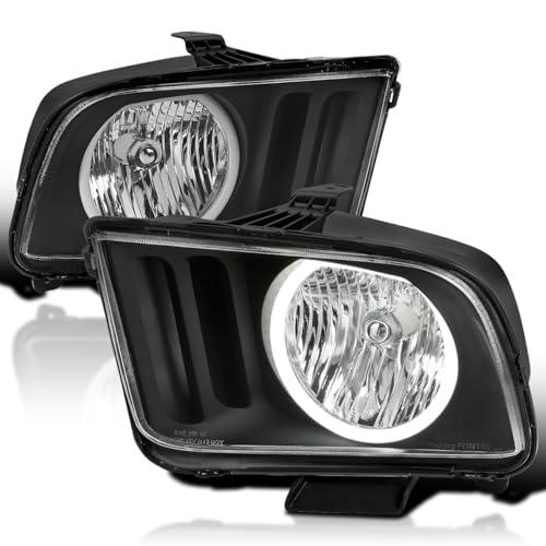 【並行輸入品】Spec D Tuning ブラックハウジング クリアレンズヘッドライト LEDヘイロー付き 2005 2009 Ford Musの画像