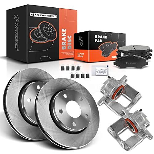 A Premium Front Disc Brake Rotors and Ceramic Pads Kit with Cali 並行輸入品の画像