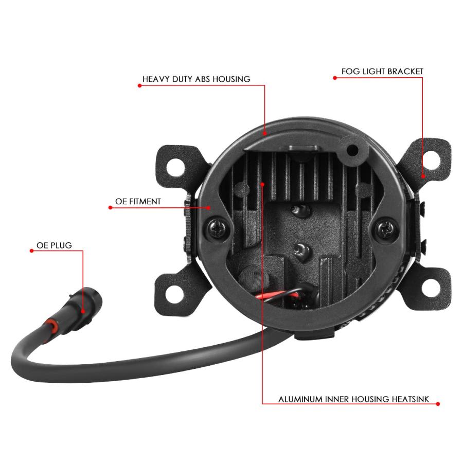【並行輸入品】DNA MOTORING FL ZTL 366 SM フルLEDフォグライトペア 配線ハーネス付き 13 18 C Max / 1の画像