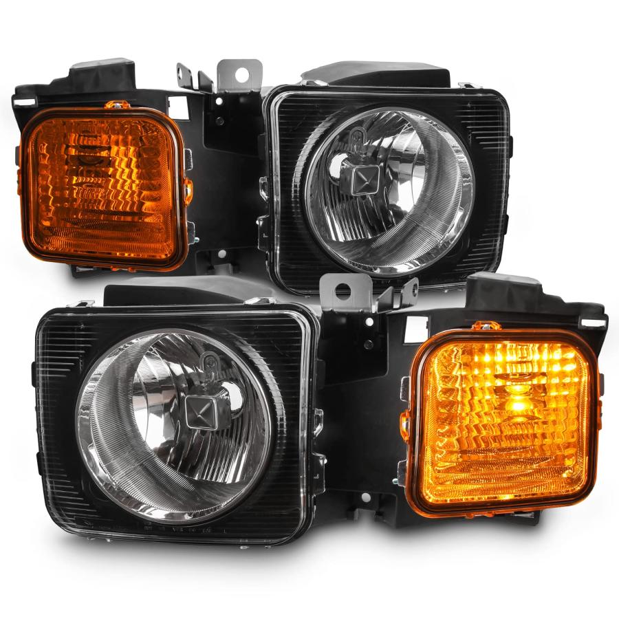 【並行輸入品】AKKON   2006 2010 Hummer H3 SUV 2009 2010 H3T トラック用 ブラック ヘッドライト ペの画像