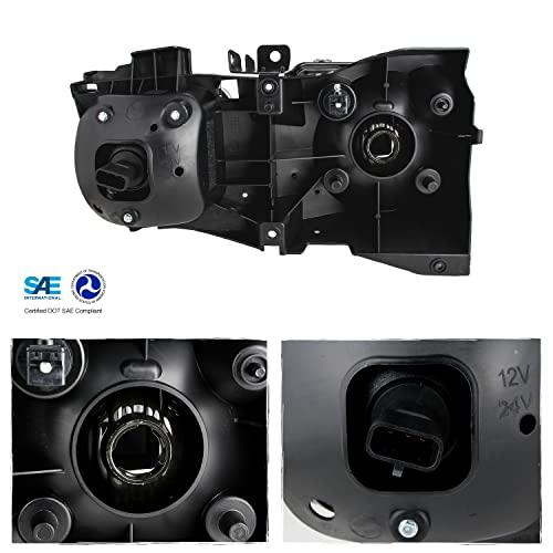 【並行輸入品】AKKON   2006 2010 Hummer H3 SUV 2009 2010 H3T トラック用 ブラック ヘッドライト ペの画像