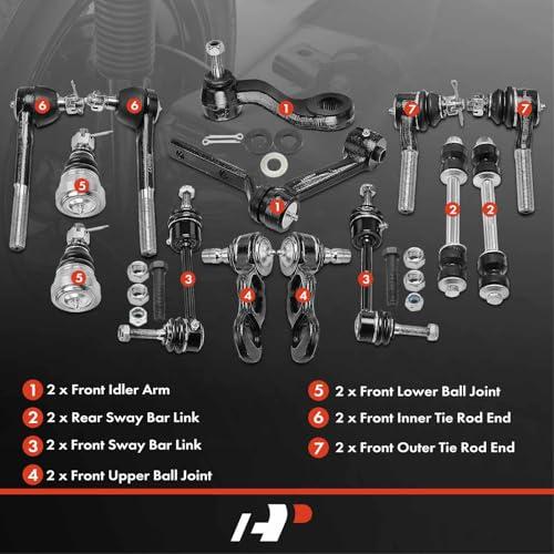 A Premium Set of 14, Upper Lower Ball Joint, Inner Outer Tie Rod 並行輸入品の画像