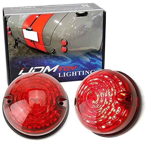 iJDMTOY 12V 70mm ラウンドドーム型 フラッシュマウント レッドレンズ ブリリアントレッド LEDテールライトテール 並行輸入品_1