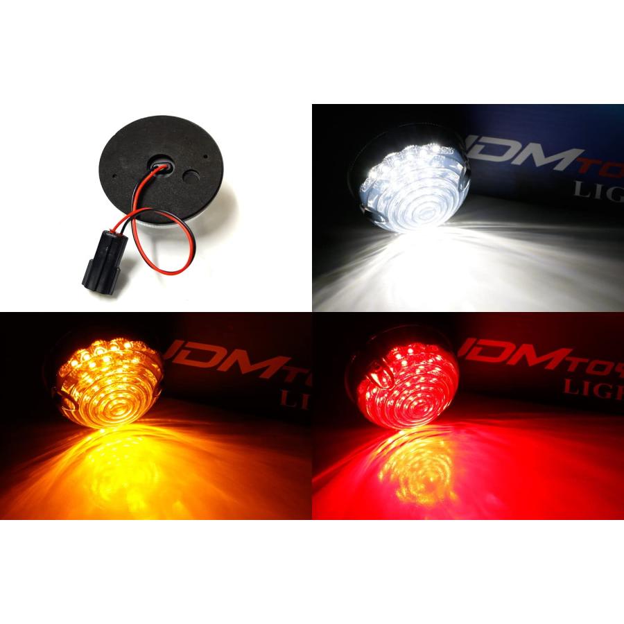 iJDMTOY 12V 70mm ラウンドドーム型 フラッシュマウント レッドレンズ ブリリアントレッド LEDテールライトテール 並行輸入品_6