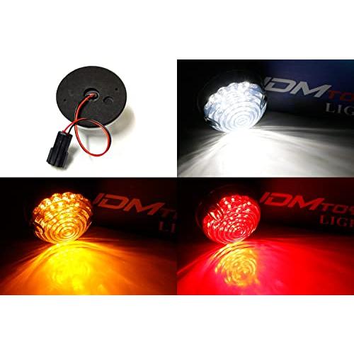 iJDMTOY 12V 70mm ラウンドドーム型 フラッシュマウント レッドレンズ ブリリアントレッド LEDテールライトテール 並行輸入品_7
