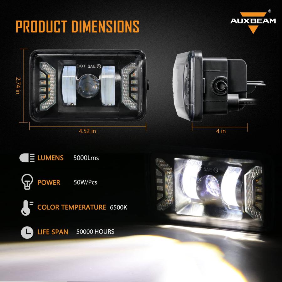 Auxbeam 2023 アップグレード LED フォグライト DRL + ウィンカーライト フォードF150 2015 2020 並行輸入品の画像