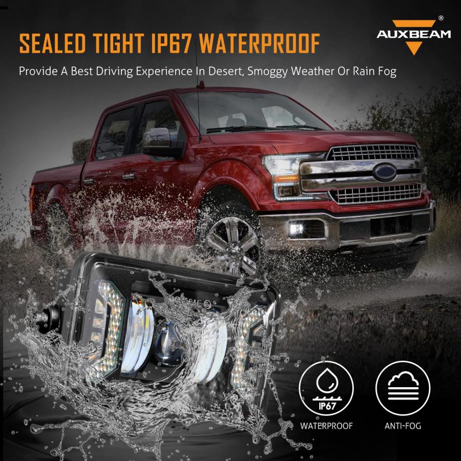 Auxbeam 2023 アップグレード LED フォグライト DRL + ウィンカーライト フォードF150 2015 2020 並行輸入品の画像