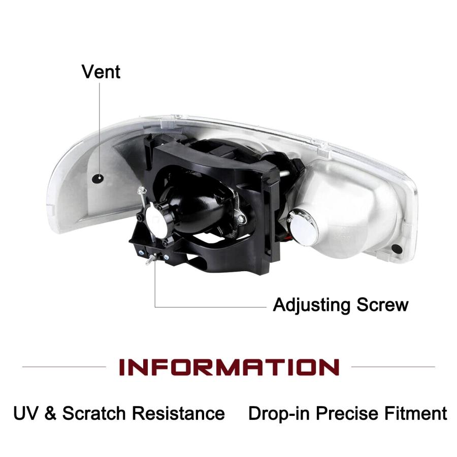 JSBOYAT プロジェクターLEDヘイローヘッドライトアセンブリ 4個 2001 2006 GMC Yukon Denaliモデ 並行輸入品の画像