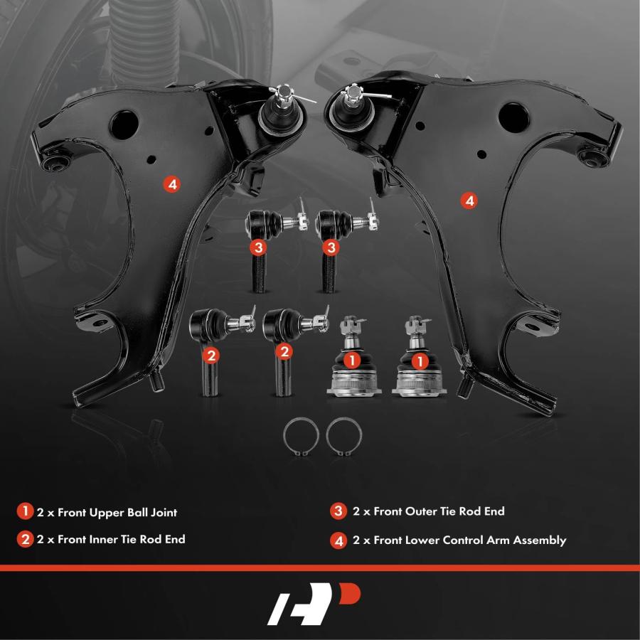 A Premium Set of 8, Front Lower Control Arm, Upper Ball Joint, I 並行輸入品の画像