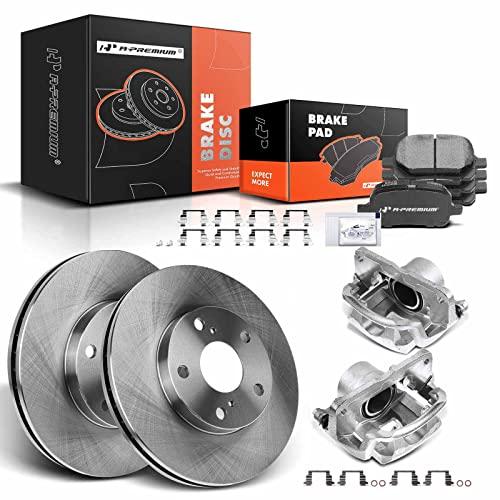 A Premium Front Disc Brake Rotors and Ceramic Pads Kit with Cali 並行輸入品の画像