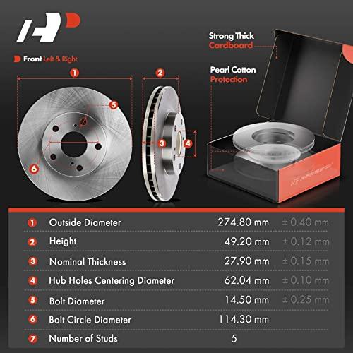 A Premium Front Disc Brake Rotors and Ceramic Pads Kit with Cali 並行輸入品の画像
