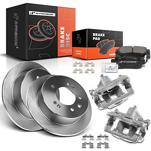 【並行輸入品】 A Premium Rear Disc Brake Rotors and Ceramic Pads Kit with Calipの画像