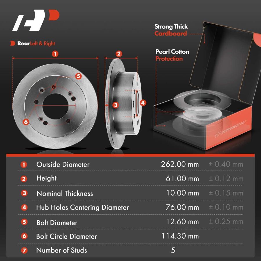【並行輸入品】 A Premium Rear Disc Brake Rotors and Ceramic Pads Kit with Calipの画像