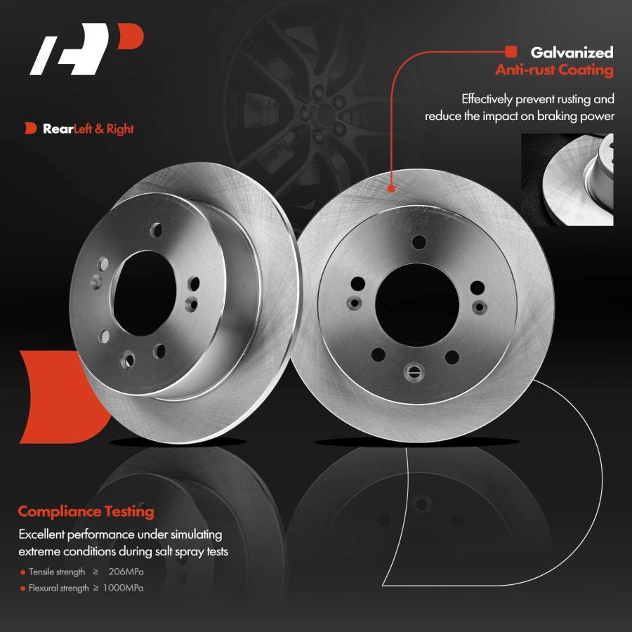 【並行輸入品】 A Premium Rear Disc Brake Rotors and Ceramic Pads Kit with Calipの画像