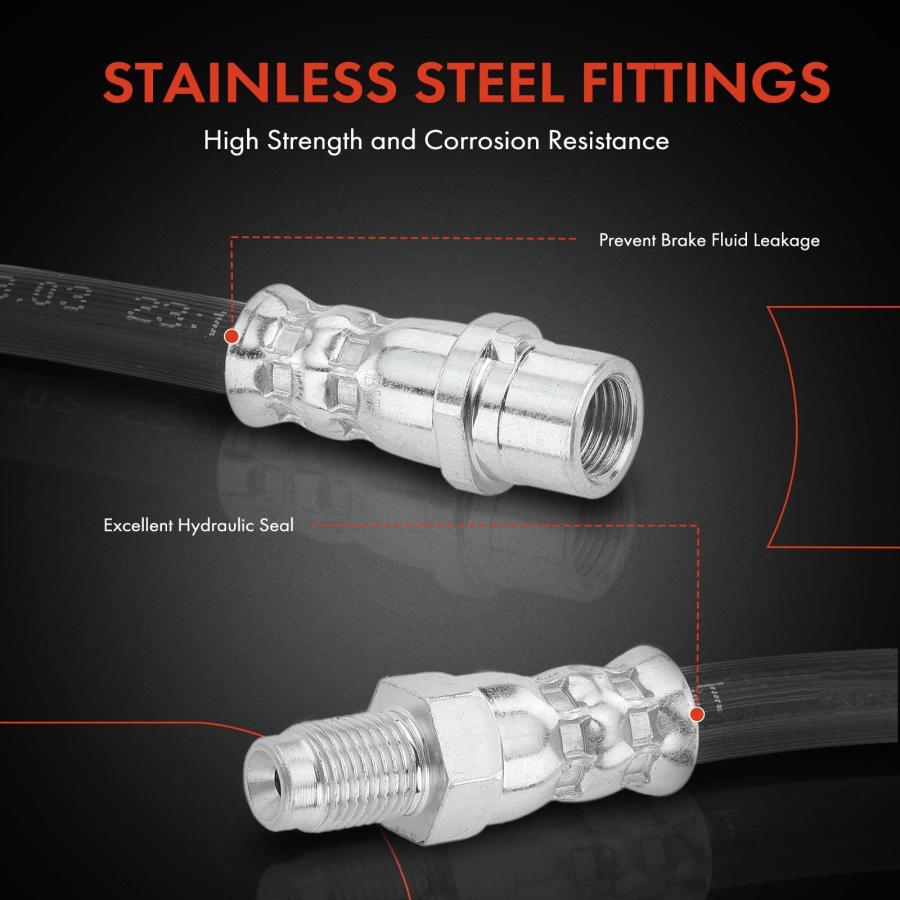 【並行輸入品】 A Premium Front Driver and Passenger Brake Hydraulic Hose Compatの画像