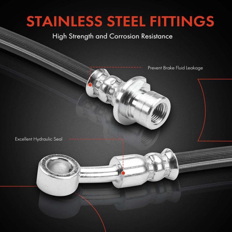 【並行輸入品】 A Premium Front Driver and Passenger Brake Hydraulic Hoses Compaの画像