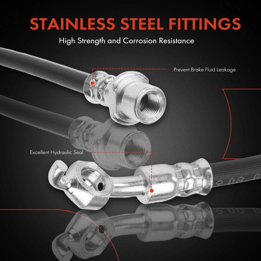 A Premium Rear Outer Brake Hydraulic Hoses Compatible with Selec 並行輸入品の画像