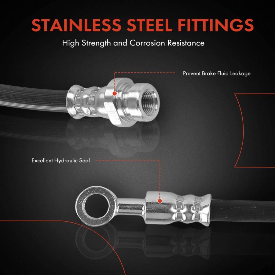 A Premium Front Driver and Passenger Brake Hydraulic Hoses Compa 並行輸入品の画像
