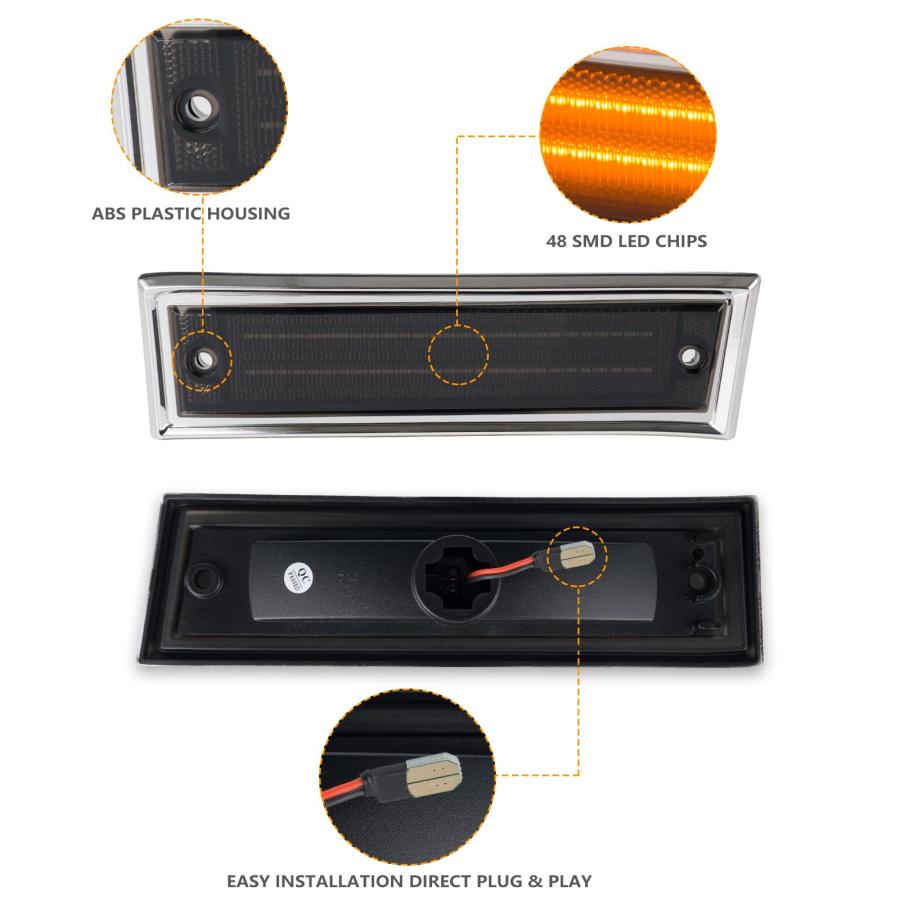 【並行輸入品】 NEIFILES Front LED Side Marker Lights Fender Bumper Lamps Compat