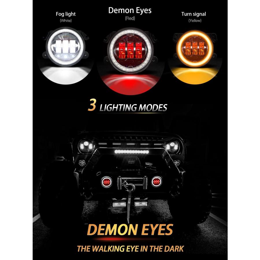 Galvor 2 PCS 4 Inch LED Front Bumper Fog Light Compatible with 2 並行輸入品の画像