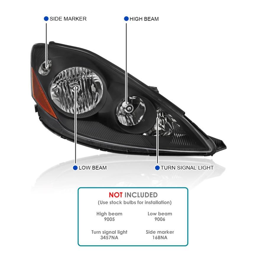 【並行輸入品】 Spec D Tuning Black Headlights Compatible with 2006 2010 Toyota_6