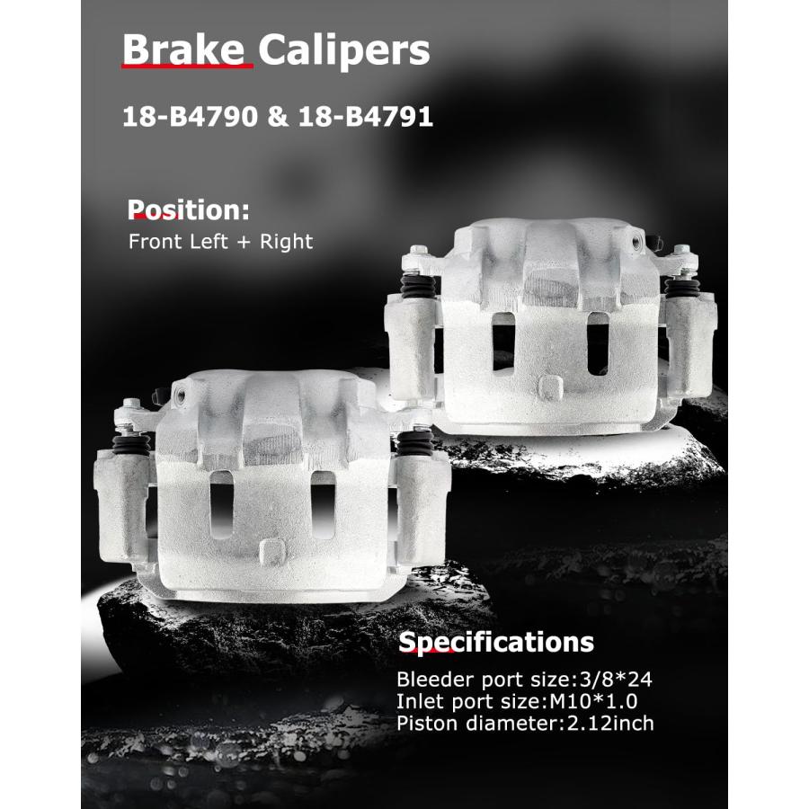 cciyu Front Left \u0026 Right Brake Calipers With Bracket 18 B4790 18 並行輸入品の画像