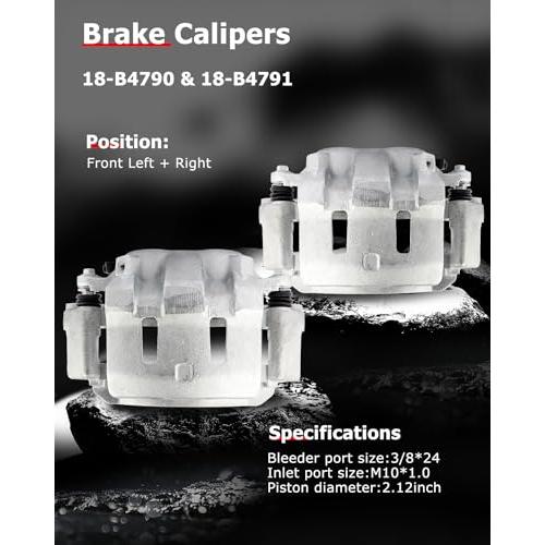 cciyu Front Left \u0026 Right Brake Calipers With Bracket 18 B4790 18 並行輸入品の画像