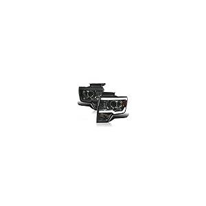 【並行輸入品】 Spec D Tuning Glossy Black Smoke Projector Headlights w/LED Striの画像
