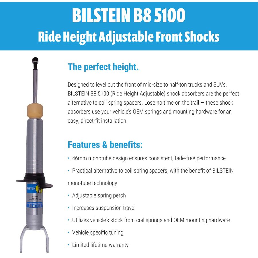 【並行輸入品】Bilstein B8 5100シリーズ フロントショックアブソーバーペア 2009 2022 Ram 1500 0 2.8インチ_9