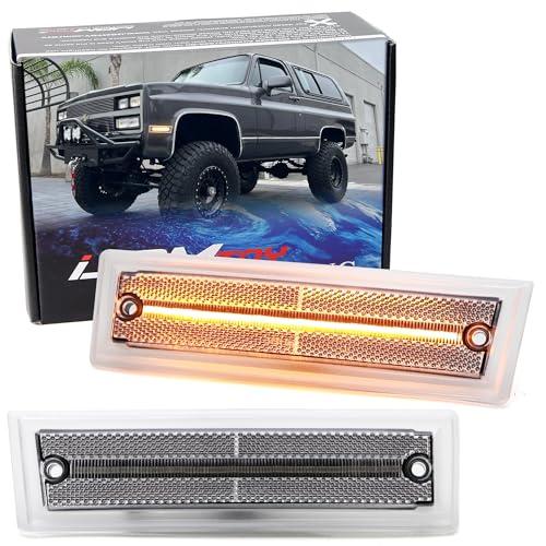 【並行輸入品】 iJDMTOY Semi Clear Lens Amber Full LED Strip Front Fender Side M