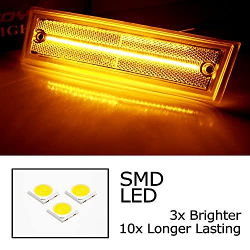 【並行輸入品】 iJDMTOY Semi Clear Lens Amber Full LED Strip Front Fender Side M