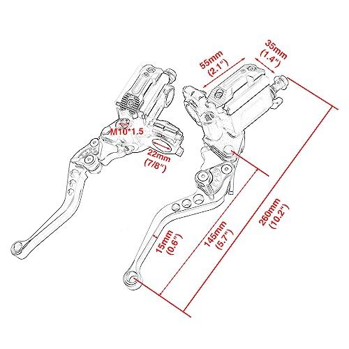 ZSDTRP ユニバーサル オートバイ 7/8インチ 22mm CNC 油圧ブレーキ クラッチレバー マスター ダブルポンプ 警告 並行輸入品_4