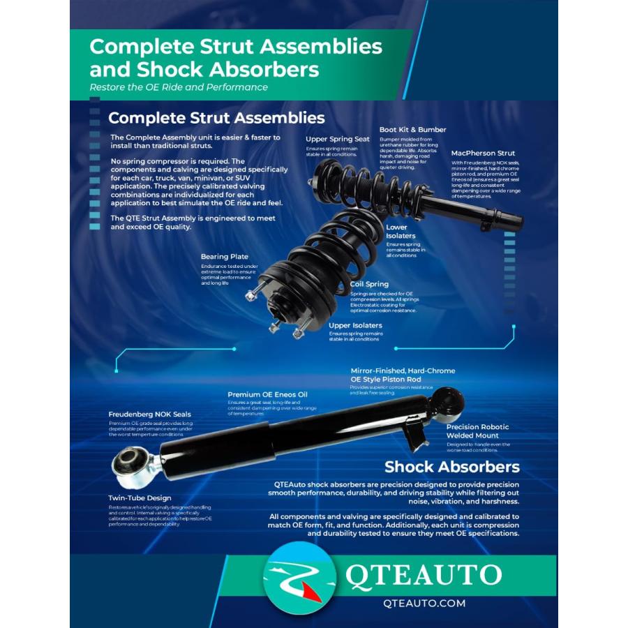 PM Auto Pair of 2 Rear Shock Absorber For 1975 1986 Chevrolet C1