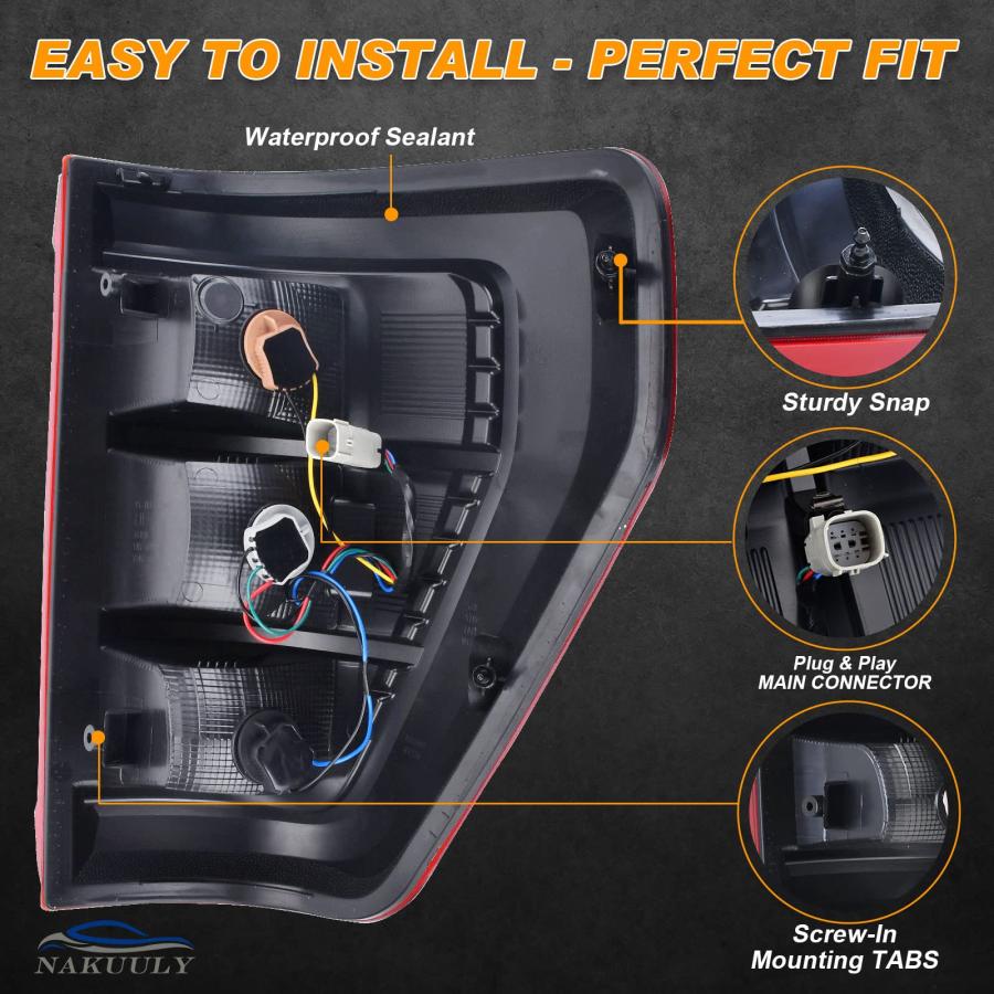 【並行輸入品】 Nakuuly Tail Light Assembly Compatible With 2021 2022 2023 Ford_9