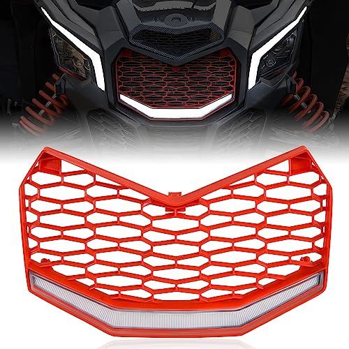 【並行輸入品】フロントレッドグリル LEDライト付き Maverick X3 SAUTVS アップグレードレッドプレミアムフロントバンパーメッシ_1